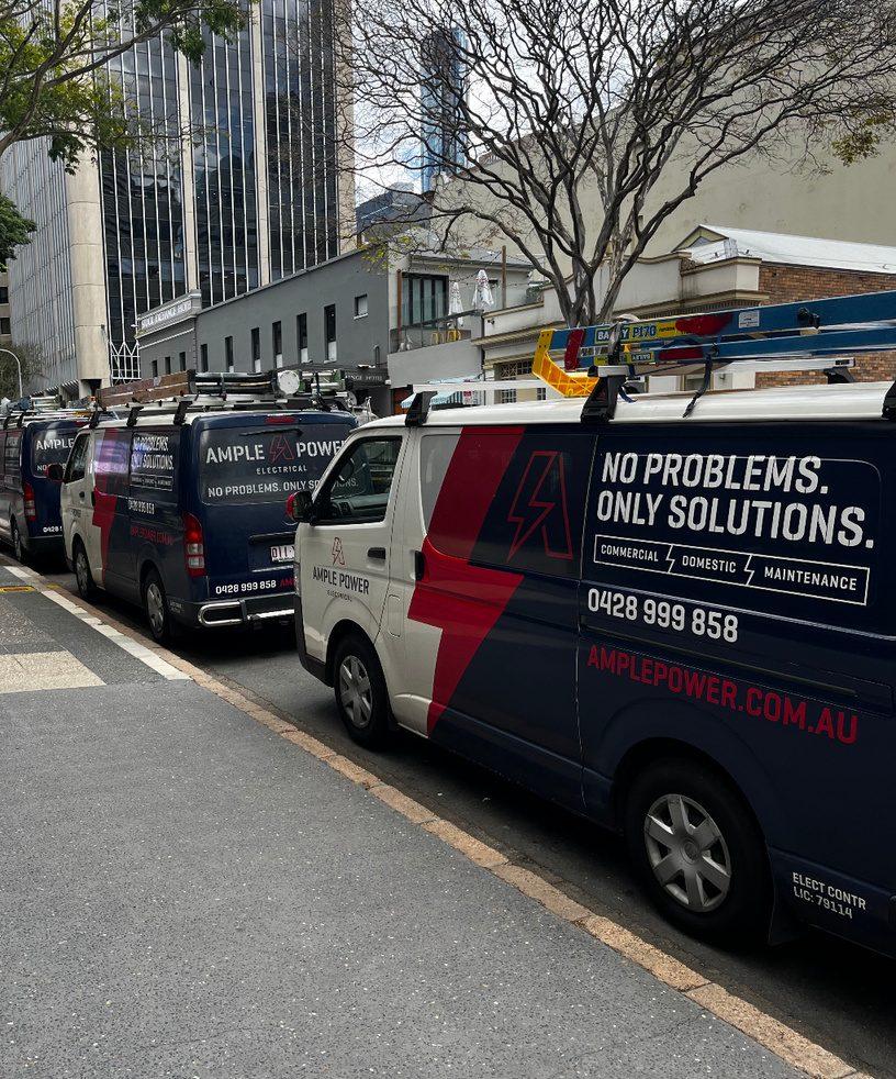 Ample Power Electrical vans on a Brisbane job